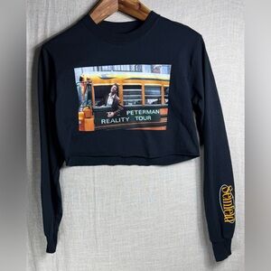 Seinfeld Black Cropped Long-Sleeve Sweatshirt